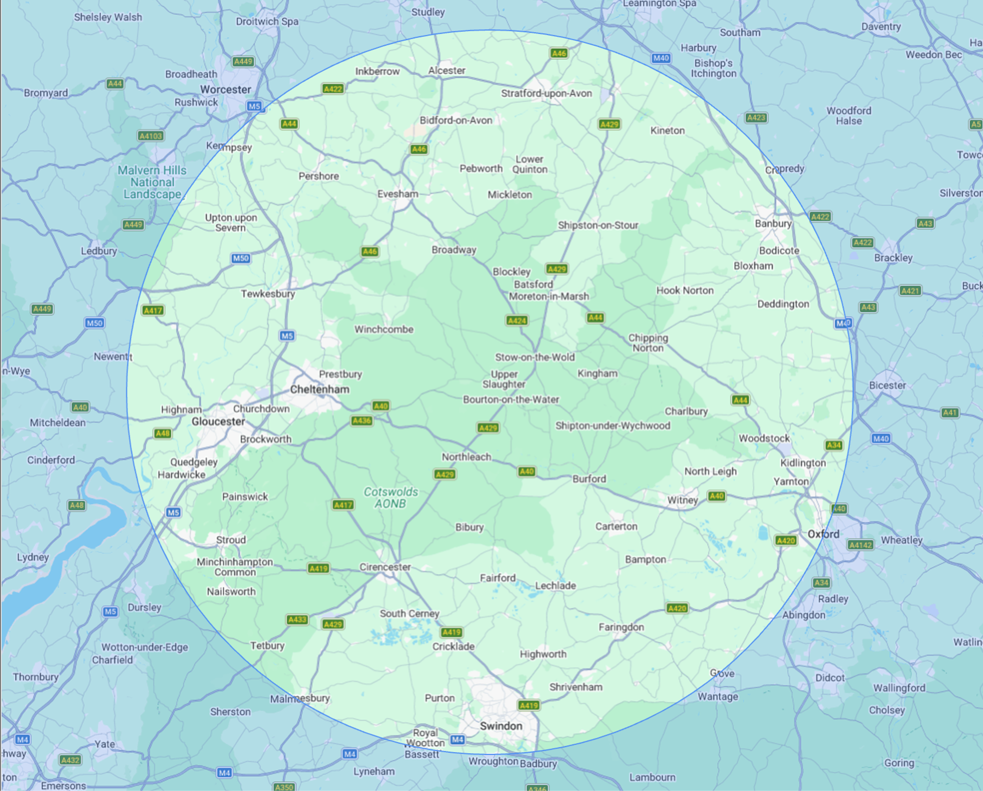LS Roofing service area graphic