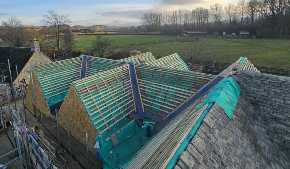 New tiled roof installation